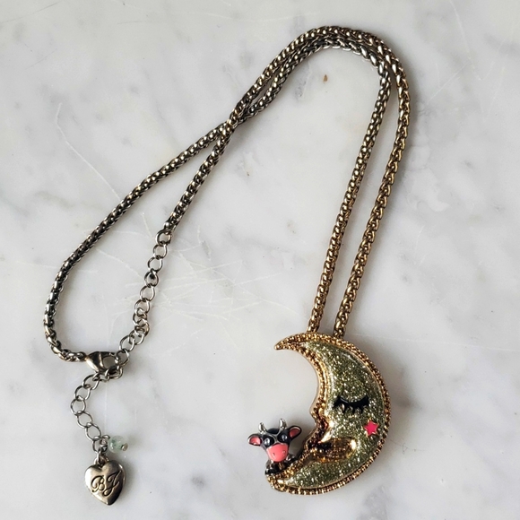 Betsey Johnson Cow Jumped over the moon Necklace - Picture 7 of 7